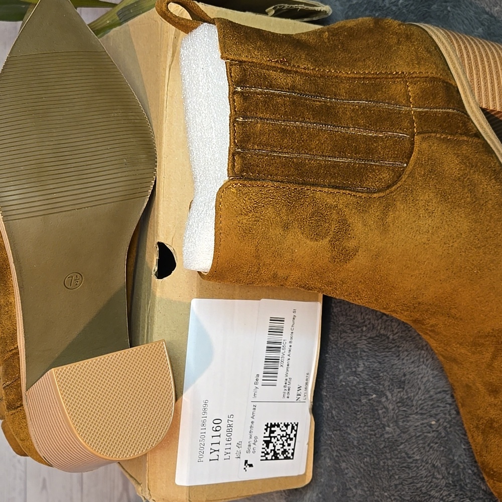 Imily Bela Women's Elastic Ankle Brown Suede  Boots Sz 7.5 - Picture 3 of 5